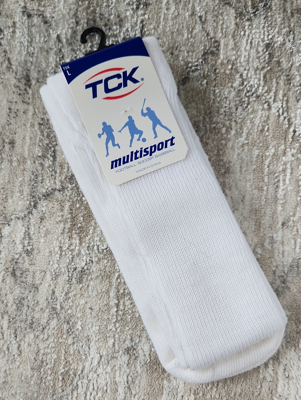 New, Multisport White Socks, Large